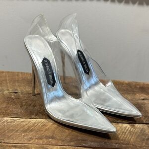 Jessica Rich Transparent Silver Heels